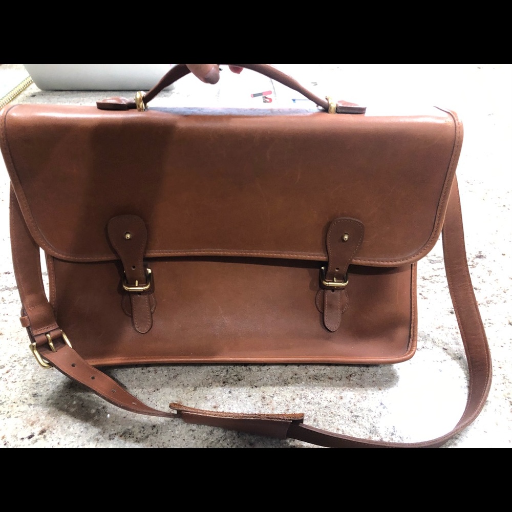 Coach ALL leather briefcase/laptop bag